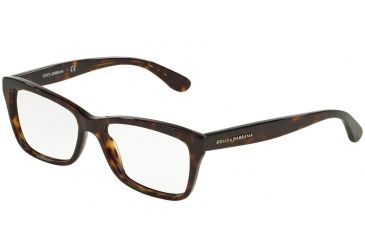 Image of Dolce&Gabbana CONTEMPORARY DG3215 Single Vision Prescription Eyeglasses 502-52 - Havana Frame