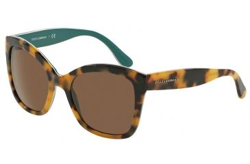 Image of Dolce&amp;Gabbana CONTEMPORARY DG4240 Single Vision Prescription Sunglasses DG4240-289173-54 - Lens Diameter 54 mm, Frame Color Top Havana On Petroleum