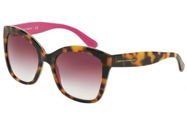 Image of Dolce&amp;Gabbana CONTEMPORARY DG4240 Single Vision Prescription Sunglasses DG4240-28928H-54 - Lens Diameter 54 mm, Frame Color Top Havana On Cyclamen