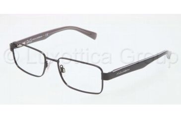 Image of Dolce&amp;Gabbana CONTRAST DG1238P Single Vision Prescription Eyeglasses 1169-5217 - Black Frame, Demo Lens Lenses