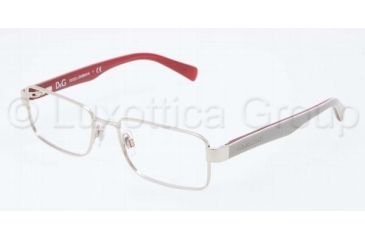 Image of Dolce&amp;Gabbana CONTRAST DG1238P Single Vision Prescription Eyeglasses 1172-5217 - Silver Frame