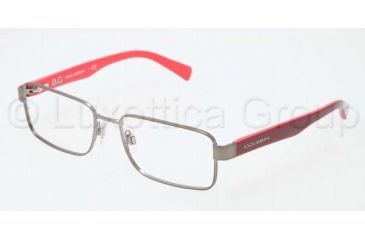 Image of Dolce&amp;Gabbana CONTRAST DG1238P Single Vision Prescription Eyeglasses 1174-5217 - Gunmetal Frame