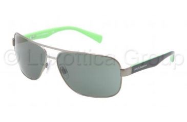 Image of Dolce&amp;Gabbana CONTRAST DG2120P Sunglasses 117171-6413 - Gunmetal Frame, Green Lenses