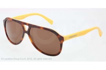 Image of Dolce&amp;Gabbana CONTRAST DG4169P Progressive Prescription Sunglasses DG4169P-260683-61 - Lens Diameter 61 mm, Lens Diameter 61 mm, Frame Color Havana On Yellow