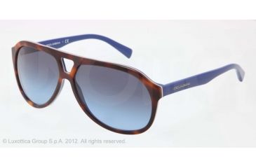 Image of Dolce&amp;Gabbana CONTRAST DG4169P Progressive Prescription Sunglasses DG4169P-27068F-61 - Lens Diameter 61 mm, Lens Diameter 61 mm, Frame Color Top Havana on Blue