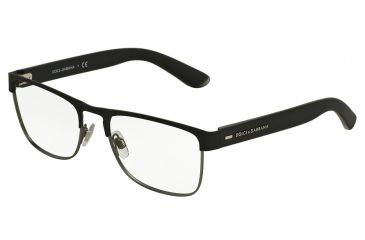 Image of Dolce&amp;Gabbana DG1270 Single Vision Prescription Eyeglasses 1260-54 - Black Rubber Frame