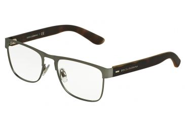 Image of Dolce&amp;Gabbana DG1270 Single Vision Prescription Eyeglasses 1261-54 - Gunmetal Rubber Frame