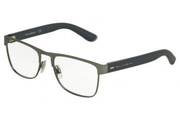Image of Dolce&amp;Gabbana DG1270 Single Vision Prescription Eyeglasses 1262-54 - Gunmetal Rubber Frame