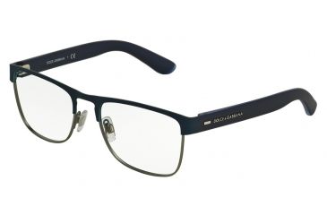Image of Dolce&amp;Gabbana DG1270 Single Vision Prescription Eyeglasses 1263-54 - Blue Rubber Frame