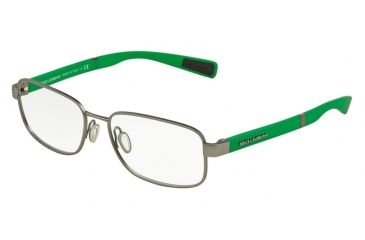 Image of Dolce&amp;Gabbana DG1281 Single Vision Prescription Eyeglasses 1288-53 - Gunmetal Rubber Frame