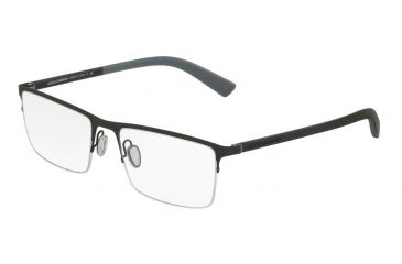 Image of Dolce&amp;Gabbana DG1284 Progressive Prescription Eyeglasses 1260-54 - Black Rubber Frame