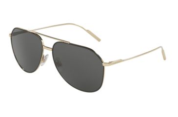 Image of Dolce&amp;Gabbana DG2166 Single Vision Prescription Sunglasses DG2166-130587-61 - Lens Diameter 61 mm, Frame Color Black/pale Gold
