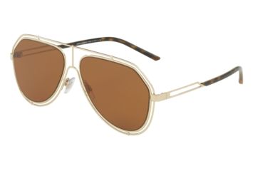 Image of Dolce&amp;Gabbana DG2176 Single Vision Prescription Sunglasses DG2176-488-73-59 - Lens Diameter 59 mm, Frame Color Pale Gold