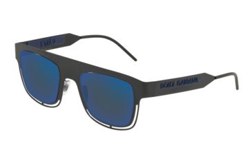 Image of Dolce&amp;Gabbana DG2232 Sunglasses 110696-49 - , Dark Grey Ar Blue External Lenses