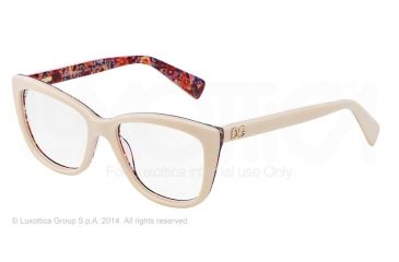 Image of Dolce&amp;Gabbana DG3190 Single Vision Prescription Eyeglasses 2793-52 - Top Beige/mosaic Frame
