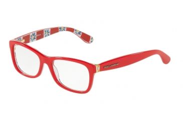 Image of Dolce&amp;Gabbana DG3231 Eyeglass Frames 3129-48 - Red On Mambo Print Frame