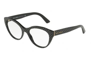 Image of Dolce&amp;Gabbana DG3246F Progressive Prescription Eyeglasses 3126-53 - Pois White On Black Frame