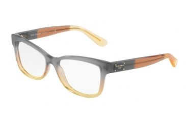 Image of Dolce&Gabbana DG3254 Progressive Prescription Eyeglasses 3074-52 - Grad Brown/caramel/yellow Frame