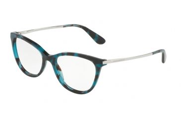 Image of Dolce&amp;Gabbana DG3258F Single Vision Prescription Eyeglasses 2887-54 - Petrolemu Cube Frame