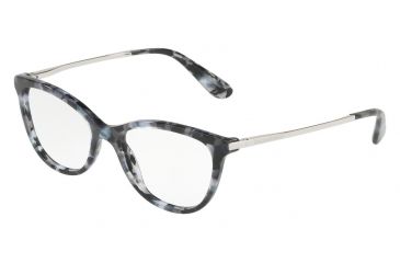 Image of Dolce&amp;Gabbana DG3258F Single Vision Prescription Eyeglasses 3132-54 - Cube Black/silver Frame