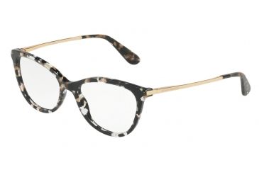 Image of Dolce&amp;Gabbana DG3258F Single Vision Prescription Eyeglasses 911-54 - Cube Black/gold Frame