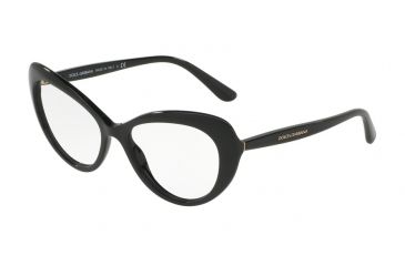 Image of Dolce&amp;Gabbana DG3264F Single Vision Prescription Eyeglasses 501-54 - Black Frame