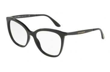 Image of Dolce&amp;Gabbana DG3278F Single Vision Prescription Eyeglasses 501-54 - Black Frame
