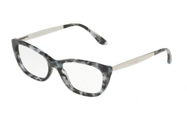Image of Dolce&Gabbana DG3279F Single Vision Prescription Eyeglasses 3132-53 - Cube Black/silver Frame