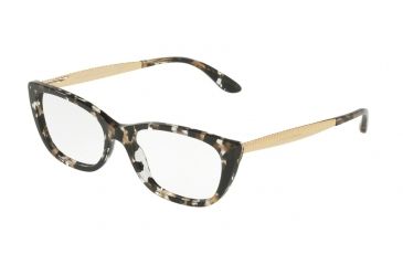 Image of Dolce&Gabbana DG3279F Single Vision Prescription Eyeglasses 911-53 - Cube Black/gold Frame