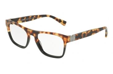 Image of Dolce&amp;Gabbana DG3281F Progressive Prescription Eyeglasses 3143-54 - Light Havana Black Frame