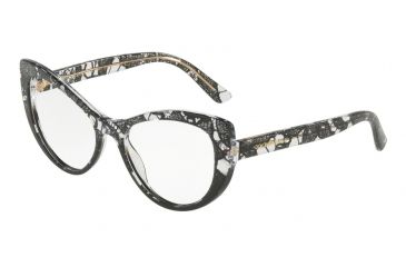 Image of Dolce&amp;Gabbana DG3285F Bifocal Prescription Eyeglasses 3152-54 - Black Lace Gradient Frame