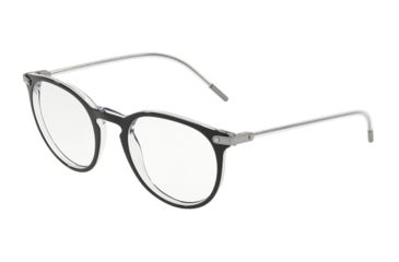 Image of Dolce&amp;Gabbana DG3303 Progressive Prescription Eyeglasses, 50mm, Top Black On Crystal, DG3303-675-50-PRO
