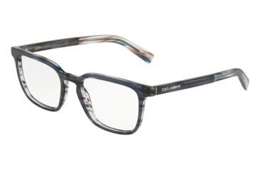 Image of Dolce&amp;Gabbana DG3307 Progressive Prescription Eyeglasses, 51mm, Transparent Blue/Striped Blue, DG3307-3196-51-PRO