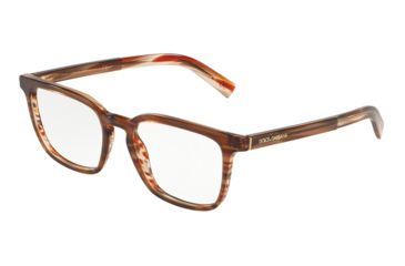 Image of Dolce&amp;Gabbana DG3307 Progressive Prescription Eyeglasses 3197-51 - Transp Brown/Striped Orange