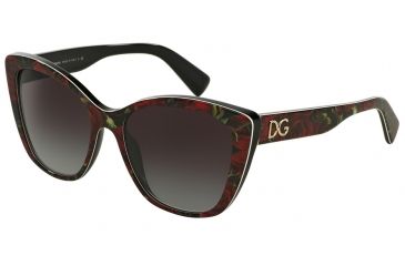 Image of Dolce&amp;Gabbana DG4216 Bifocal Prescription Sunglasses DG4216-29388G-55 - Lens Diameter 55 mm, Frame Color Printing Roses On Black