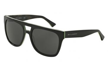 Image of Dolce&amp;Gabbana DG4255 Progressive Prescription Sunglasses DG4255-295387-56 - Lens Diameter 56 mm, Frame Color Black/fluo Yellow/camo