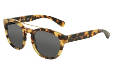 Image of Dolce&amp;Gabbana DG4274 Sunglasses 512/87-50 - Cube Havana Frame, Grey Lenses