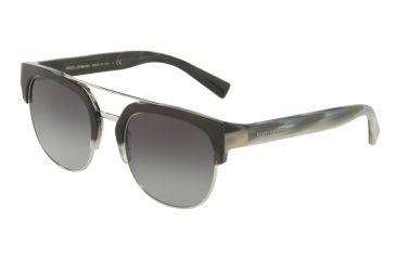 Image of Dolce&amp;Gabbana DG4317 Single Vision Prescription Sunglasses DG4317-31578G-53 - Lens Diameter 53 mm, Frame Color Black Gradient Blue Horn