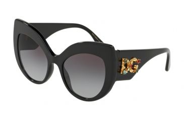 Image of Dolce&amp;Gabbana DG4321 Single Vision Prescription Sunglasses DG4321-B5018G-55 - Lens Diameter 55 mm, Frame Color Black