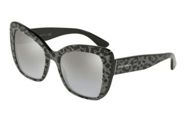 Image of Dolce&amp;Gabbana DG4348 Sunglasses 31986V-54 - Women's, Light Grey Mirror Grad Silver Lenses
