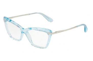 Image of Dolce&amp;Gabbana DG5025 Single Vision Prescription Eyeglasses 3134-53 - Transparent Azure Frame