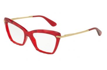 Image of Dolce&amp;Gabbana DG5025 Single Vision Prescription Eyeglasses 3147-53 - Transparent Bordeaux Frame