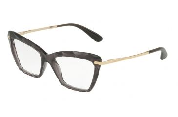 Image of Dolce&amp;Gabbana DG5025 Single Vision Prescription Eyeglasses 504-53 - Transparent Grey Frame