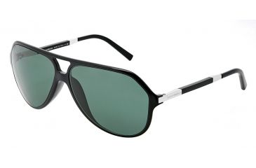 Image of Dolce&amp;Gabbana DG6067 Sunglasses 501/71-6113 - Black Frame, Green Lenses
