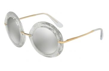 Image of Dolce&amp;Gabbana DG6105 Single Vision Prescription Sunglasses DG6105-31086G-50 - Lens Diameter 50 mm, Frame Color Crystal/glitter Silver