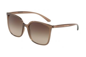 Image of Dolce&amp;Gabbana DG6112 Sunglasses 315913-56 - Transparent Brown Frame, Brown Gradient Lenses