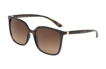 Image of Dolce&amp;Gabbana DG6112 Sunglasses 502/13-56 - Havana Frame, Brown Gradient Lenses