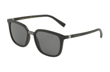 Image of Dolce&amp;Gabbana DG6114 Sunglasses 252581-53 - Matte Black Frame, Polar Grey Lenses