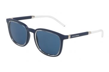 Image of Dolce&amp;Gabbana DG6115 Progressive Prescription Sunglasses, 53mm, Matte Blue, DG6115-309480-53-PRO