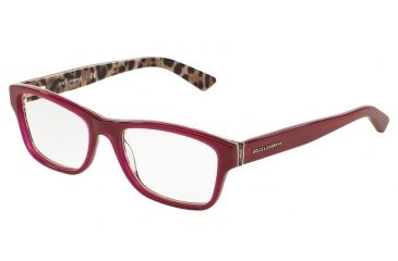Image of Dolce&amp;Gabbana ENCHANTED BEAUTIES DG3208 Bifocal Prescription Eyeglasses 2882-52 - Top Opal Bordeaux/Leo Frame